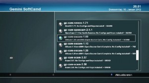 Auswahl CAM-Addon OSCAM Gemini Dreambox