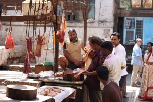 Indische Metzgerei, Crawford Market Mumbai, Verkaufsstand