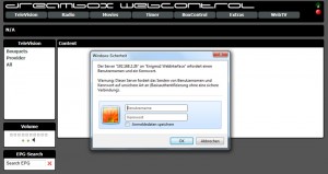 Login und Passwort Abfrage Webinterface Dreambox