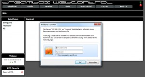 Login und Passwort Abfrage Webinterface Dreambox Login und Passwort Abfrage Webinterface Dreambox