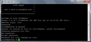 Änderung des Dreambox Passworts per Telnet Änderung des Dreambox Passworts per Telnet