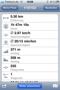 track_eigenschaften Aufgezeichneter Track Eigenschaften, Überblick in Trails